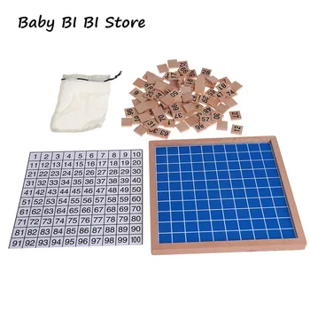 

Wooden Montessori Hundred Board Math 1 to 100 Consecutive Numbers Counting Toy