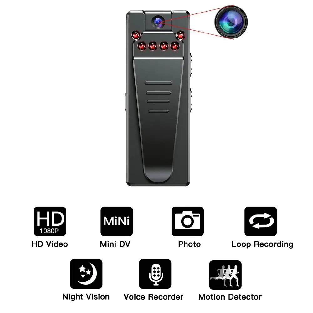 

A7 DV Small Camcorder 1080p Micro Video Camera sport Voice Recorders Network Cam Infrared Night Vision Recording Dictaphone Clip