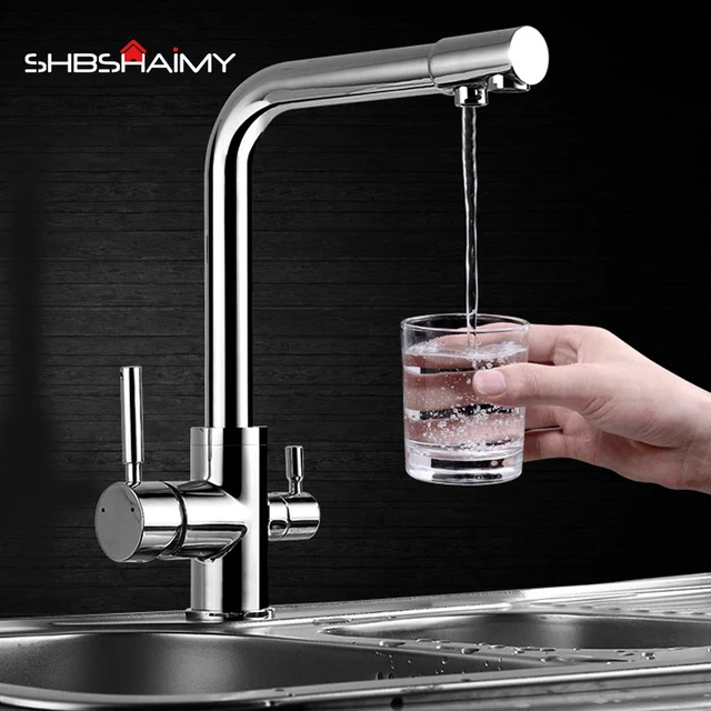 Special Price Fine Kitchen Faucet  Double Handle  Connection To The Water purifier Multi-functional Kitchen Tap Multi-country Delivery Fr