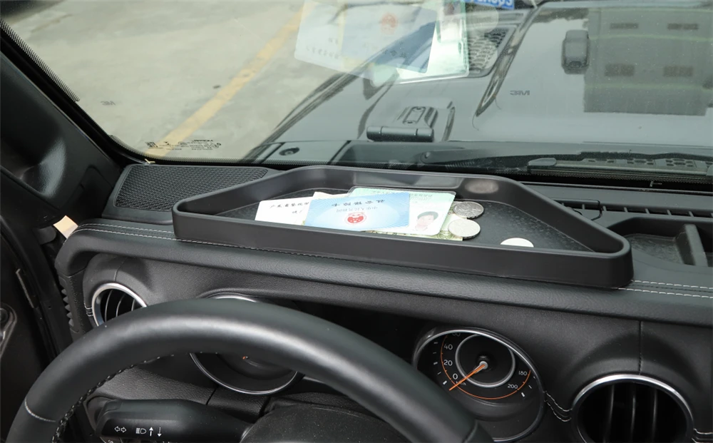 Negro del tablero de instrumentos del coche caja de almacenamiento de plástico ABS de los organizadores para Jeep Wrangler JL 2018 ilimitado + Interior partes molduras Negro del tablero de instrumentos del coche caja de almacenamiento de plástico ABS de los organizadores para Jeep Wrangler JL 2018 ilimitado + Interior partes molduras