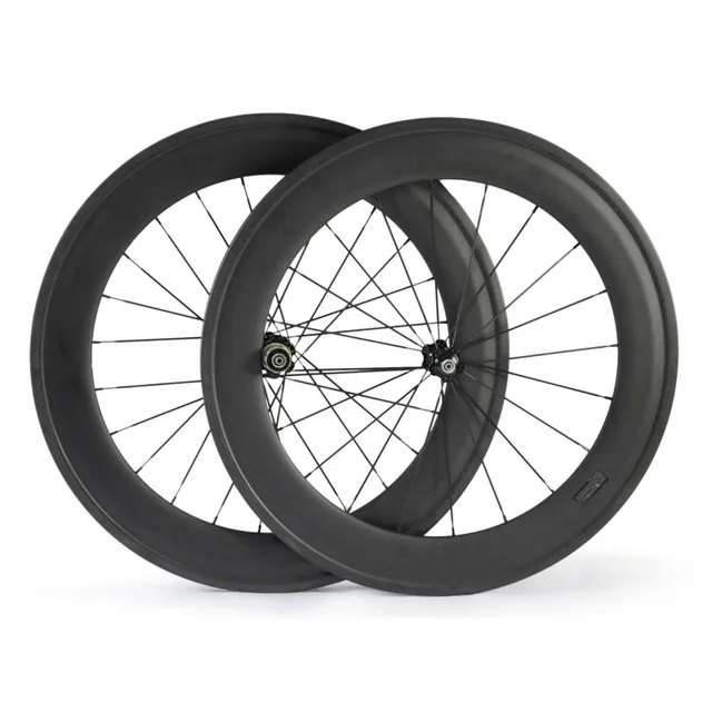 Cheap 700C 88mm 100% full Carbon Wheels Carbon fiber Road Bike Bicycle Wheel Carbon Racing Wheelset 4 hubs to choose