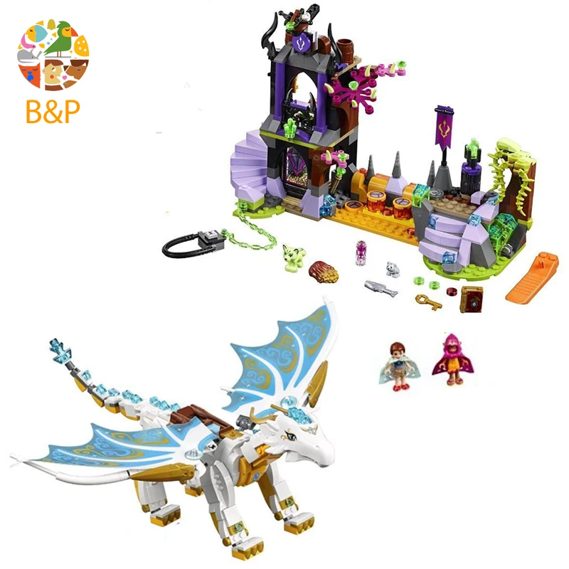 Bela Elves 10550 White Dragon The Elf Series Of Long After The Rescue Action Blocks With 41179 Girls Assembled Block Toys Gift