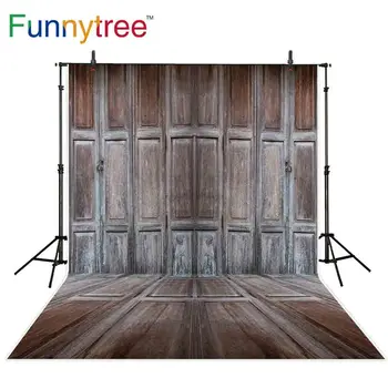 

Funnytree backgrounds for photo studio old wood door vintage floor photography backdrop photocall photobooth printed prop