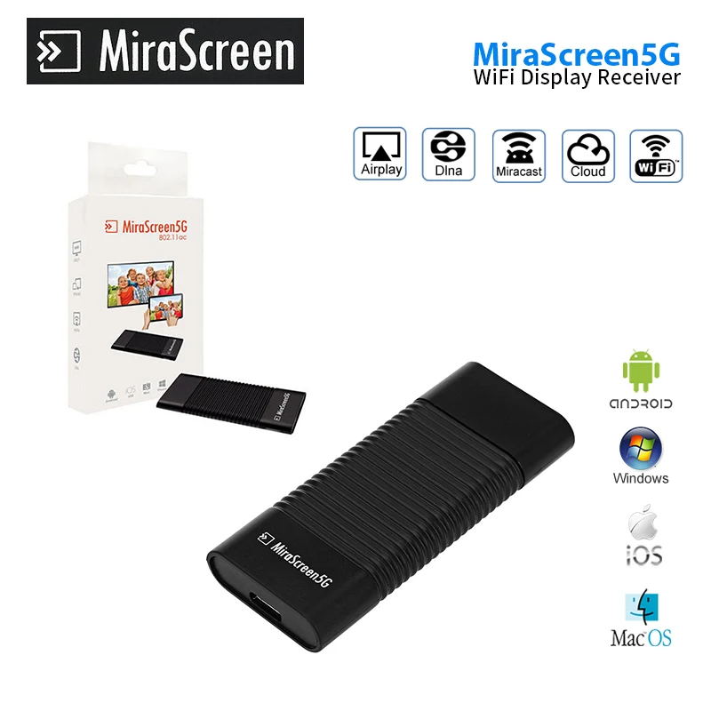 MiraScreen TV Stick 5G беспроводной ключ доступа к ТВ DLNA Airplay HDMI Miracast Streamer WiFi Поддержка