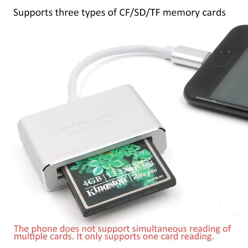 USB 3,1 Тип-C Порты и разъёмы 3-в-1 SD/Micro SD/cf TF Card Reader Алюминий кардридер памяти для huawei P10 смартфон для Macbook