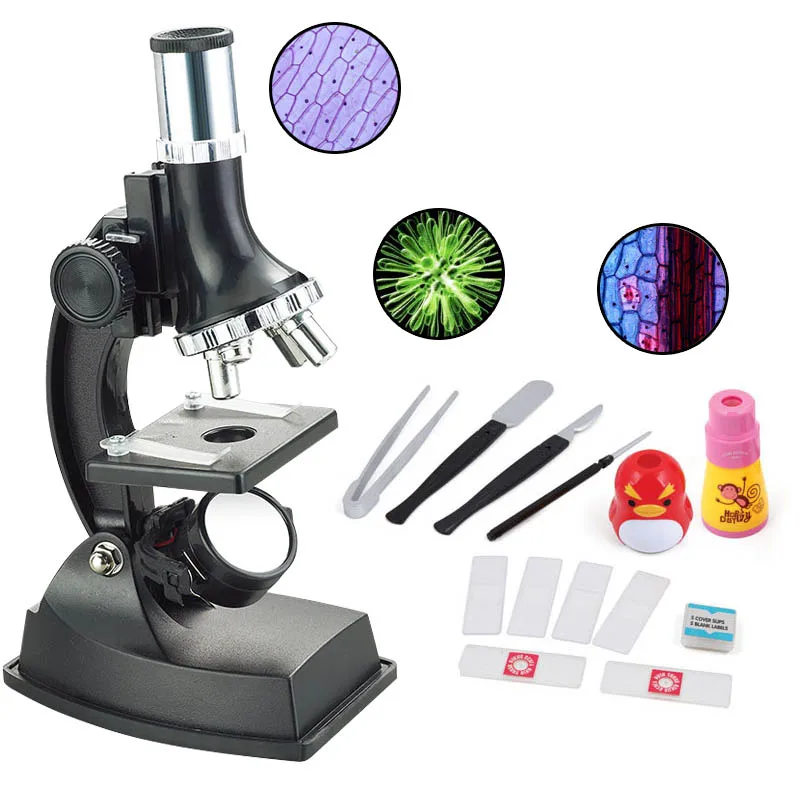 

Christmas gift birthday gift 900X Pupils child science experiment brain game Science microscope suits Biological Microscope