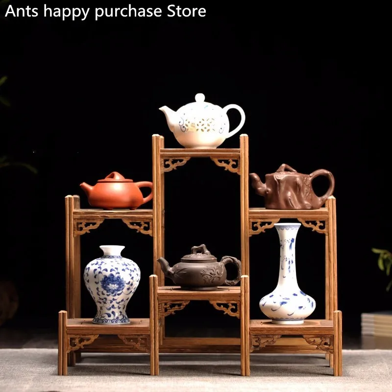 Wood base display stand For vase teapot incense burner statue flowerpot 7 inch