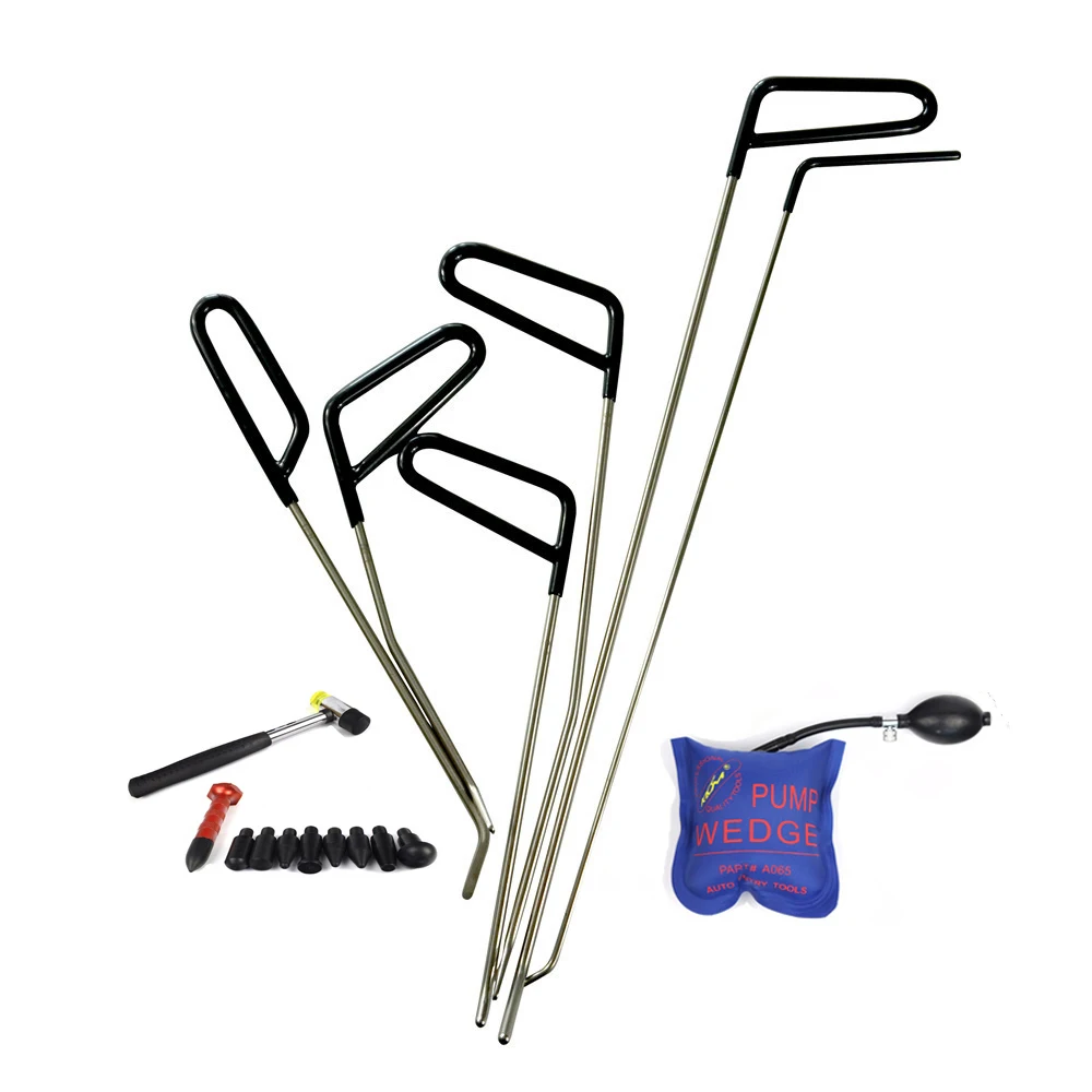 

9 pcs PDR Rods Hook Tools Dent Repair Paintless Car Dent Removal PDR Kit Hammer