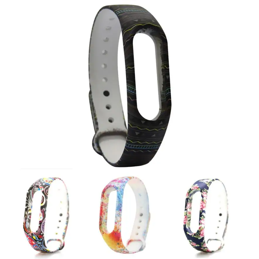 Новый Модный шаблон ТПУ Смарт наручные часы ремешок для Xiaomi Miband 2 JUL28 Прямая