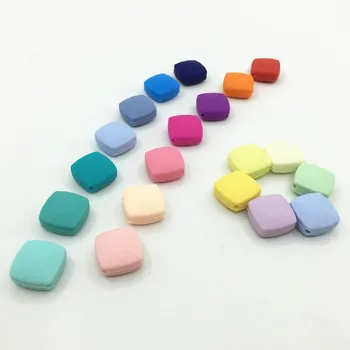 

Wholesale 50pcs/lot Quadrate Silicone Teething Beads For Long Silicone Necklace Women Loose Silicone Beads Teething Toy For Baby