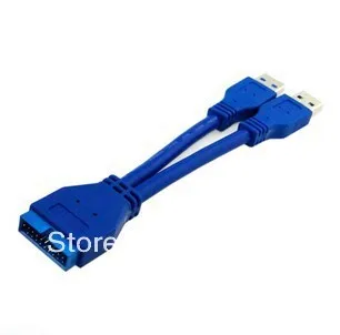 2 ports USB 3.0 male to 20pin Header internal external extension cable 0.2m |