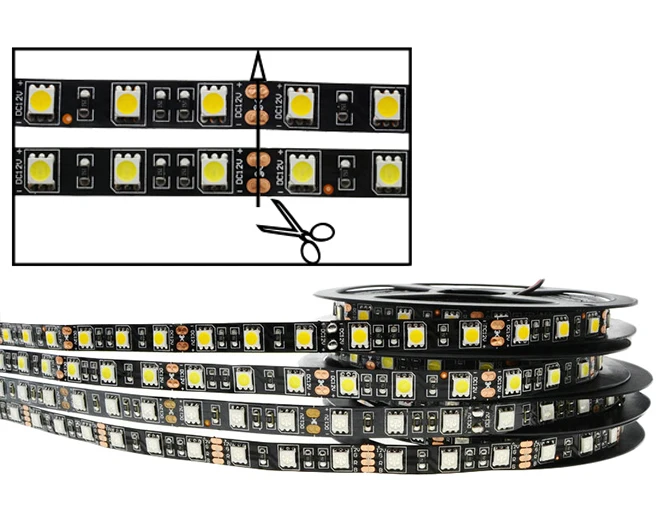 5050 RGB rgbww SMD чип свет DC 12 В украшения дома освещения 60leds/M 300LED ленты 5 м/roll