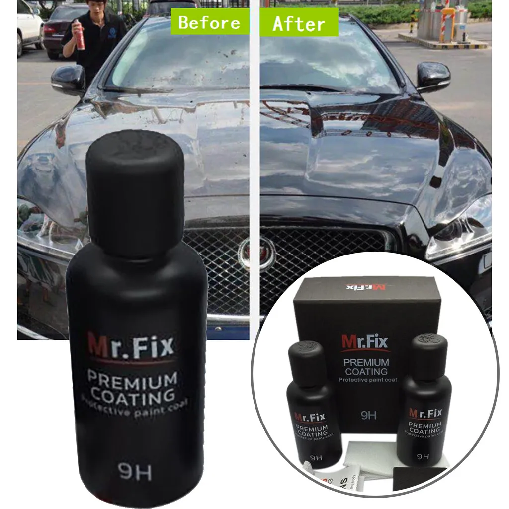Жидкое керамическое покрытие Mr Fix 9H 2 шт. 50 мл супер комплект гидрофобного