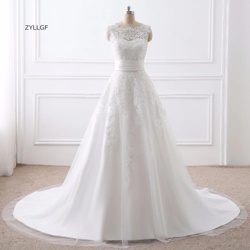 ZYLLGF Vestido De Noiva 2 Em 1 летние свадебные платья кружевные фатиновые Para Casamento для