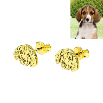 

Wholesale Personalized Pet Photo Engraved Earrings Ear Pendant Women Photo Earrings Gifts