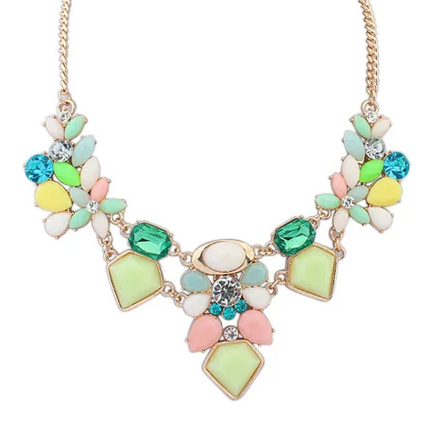 

Wholesale Brand Fashion Jewelry Crystal Geometry Choker Neckalce For Women 2015 New Statement Collar Necklaces