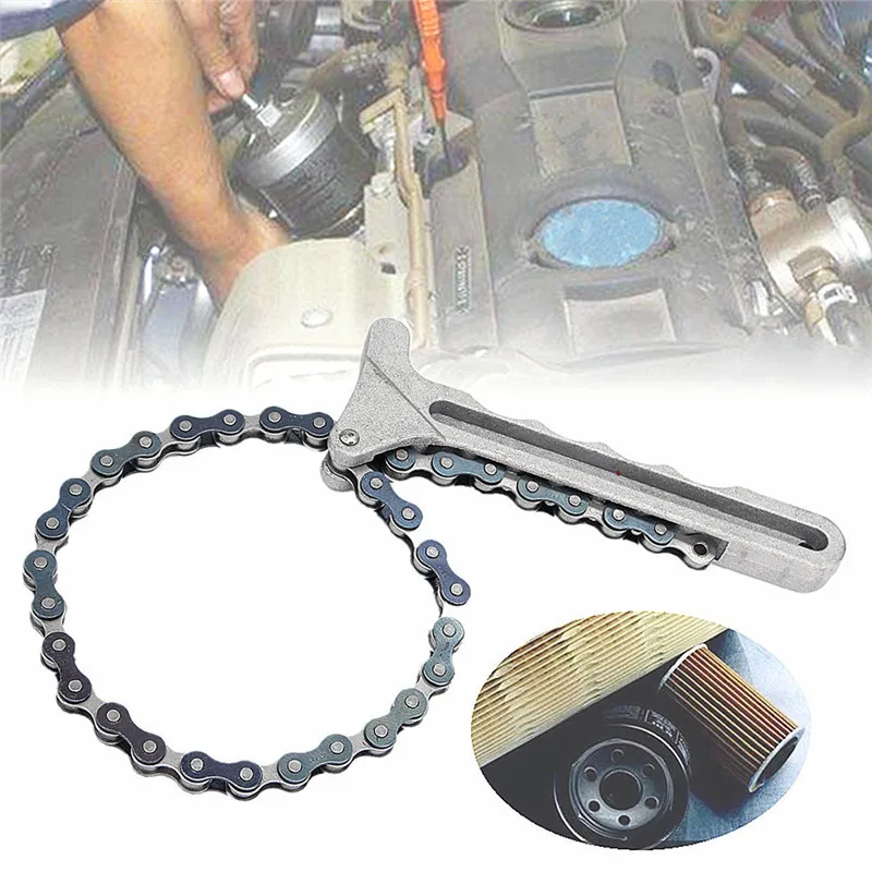 

Adjustable Car Engine Oil Filter Chain Grip Wrench Spanner Remover Tools Plier Car Oil Filter Chain Grip Key Wrench