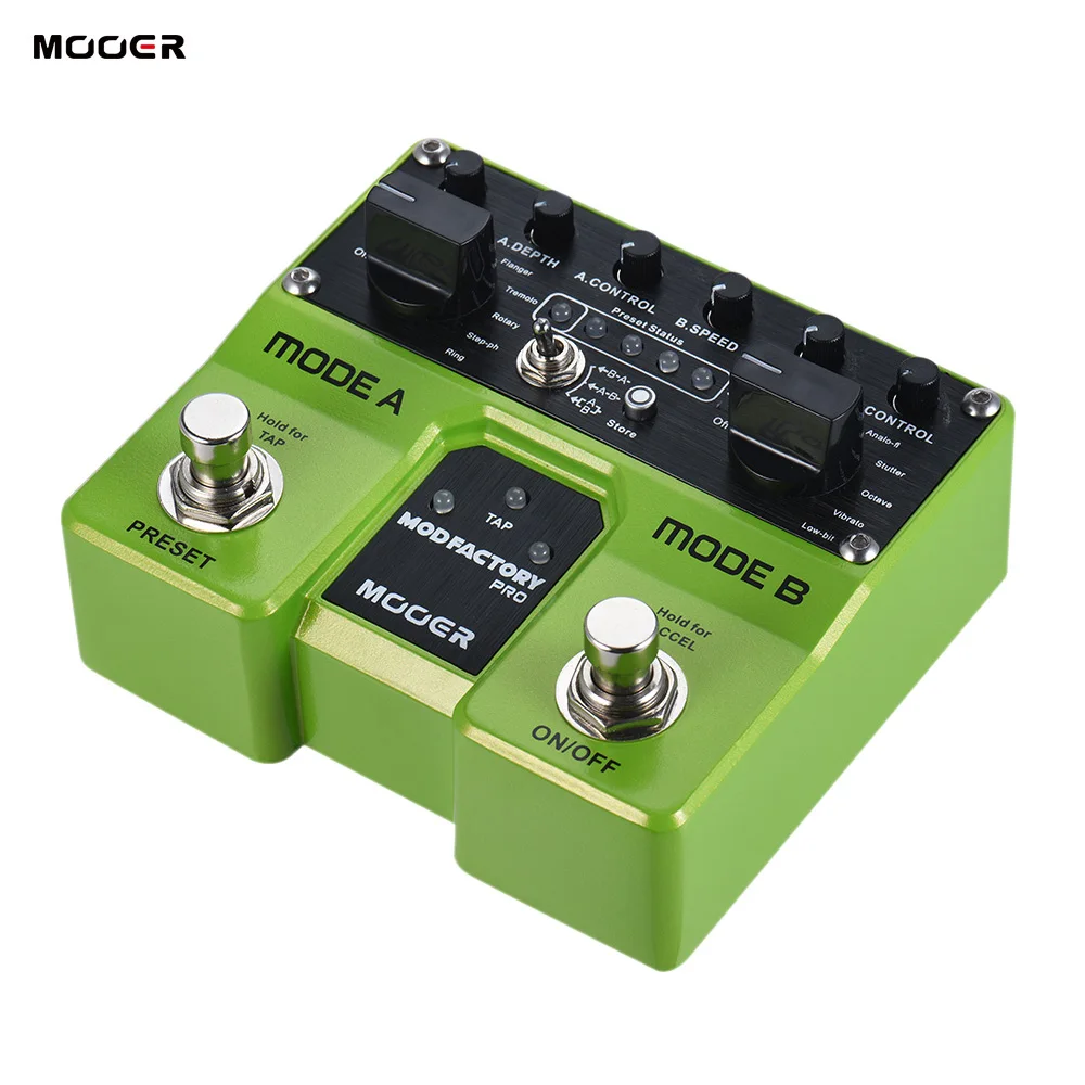 MOOER MODFACTORY Pro двойные модули модуляции гитары педаль эффектов 16 эффектов модуляции Tap функция темпа с двойными переключателями ног