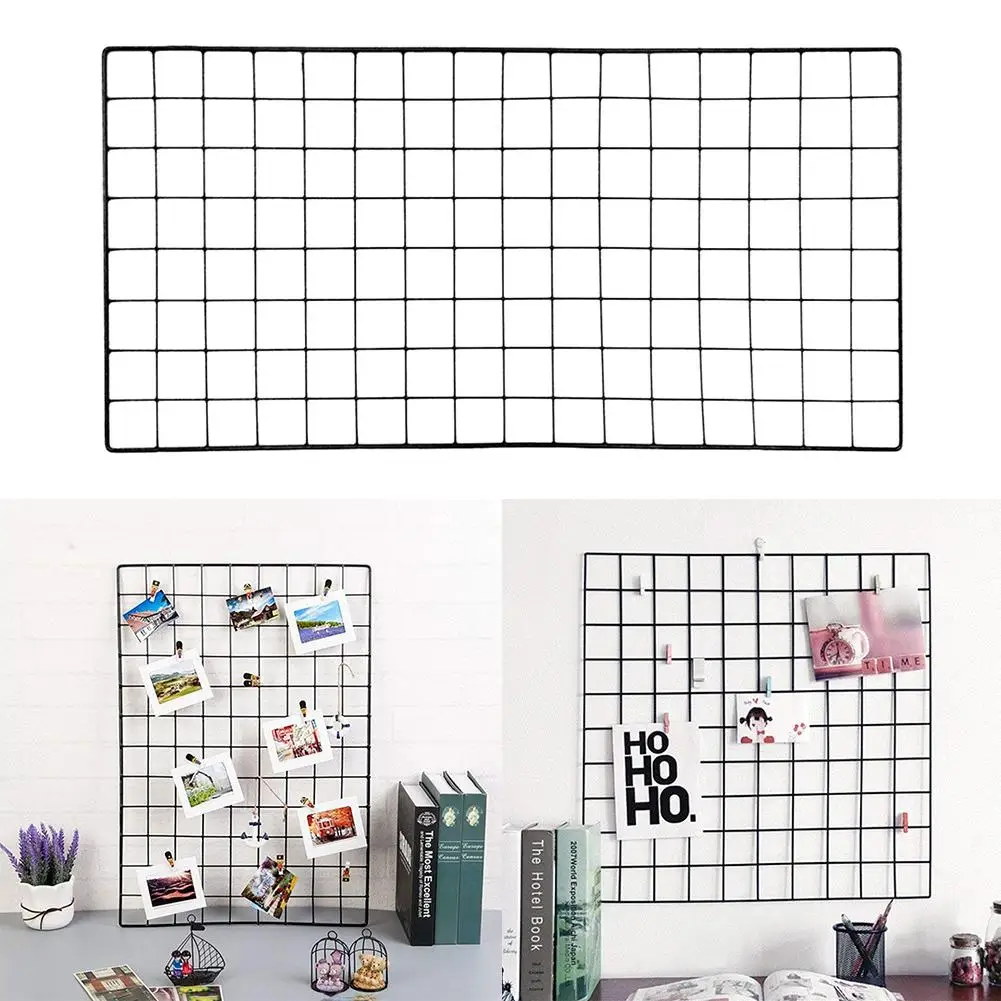 DIY Grid Photo Wall Multifunction Wall Mounted Living Room Iron Multi-frame Photos Storage Rack Home DIY Decoration