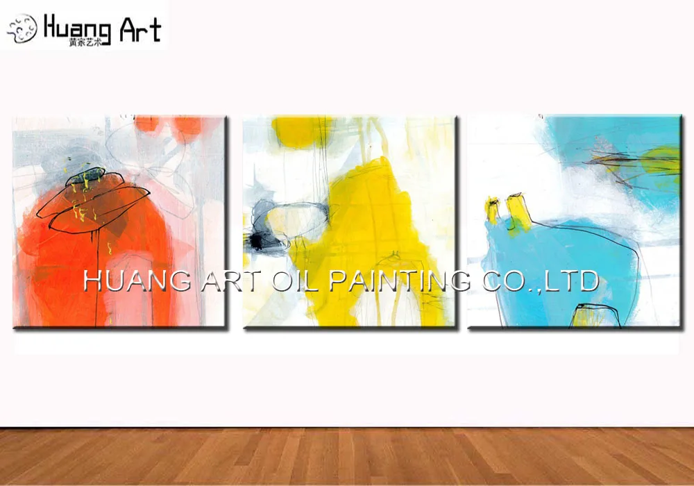 Wholesale Cheap Hand Painted Bright Color Painting on Canvas Modern Various Shapes of Abstract Picture For Living Room Wall Art