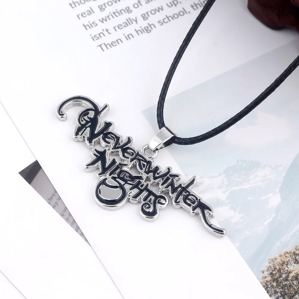 Игра Neverwinter Nights ожерелье Черная буква глаз логотип ожерелья с подвесками для женщин и мужчин ювелирные изделия Рождественский подарок