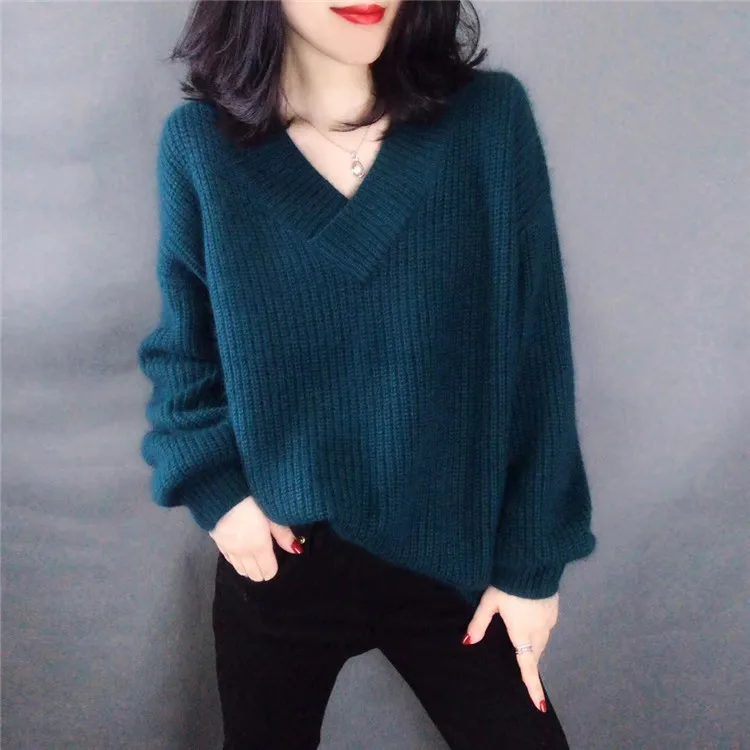 EORUTCIZ Зимний Свитер оверсайз женский пуловер вязаный теплый осенний толстый винтажный топ сексуальный свитер с длинным рукавом LM118