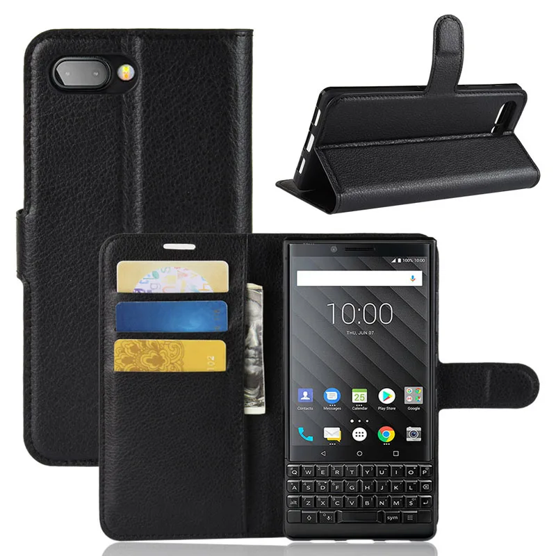 

For BLACKBERRY KEY2 Case Flip Luxury PU Leather Phone Case For BLACKBERRY KEY 2 BBF100 Case with Card Slots Anti-Scratch Cover
