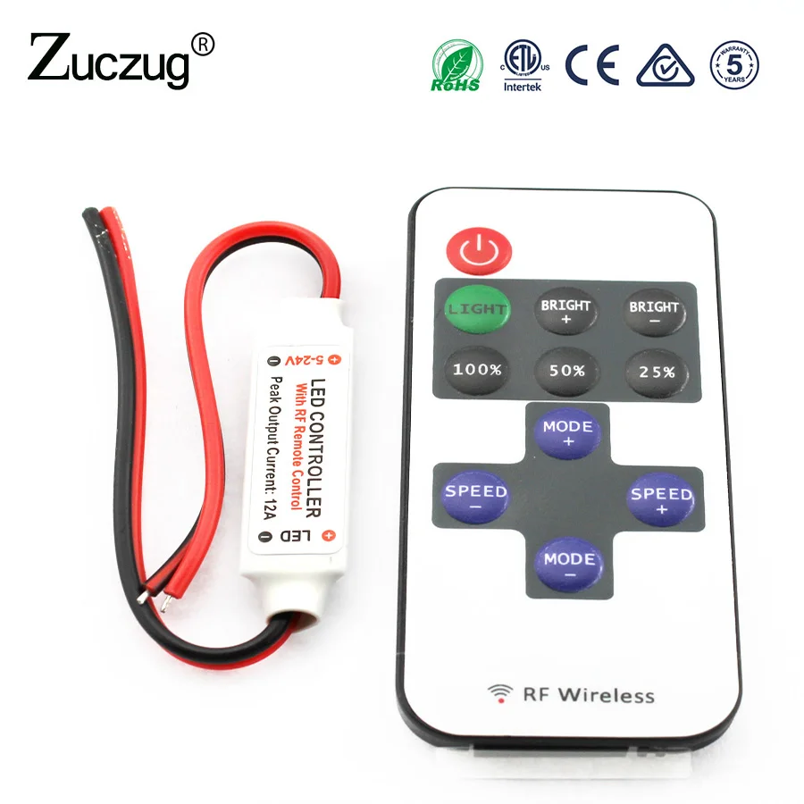 Беспроводной контроллер для светодиодной ленты 12 В 11 клавиш В|mini dimmer|dimmer for ledkey mini