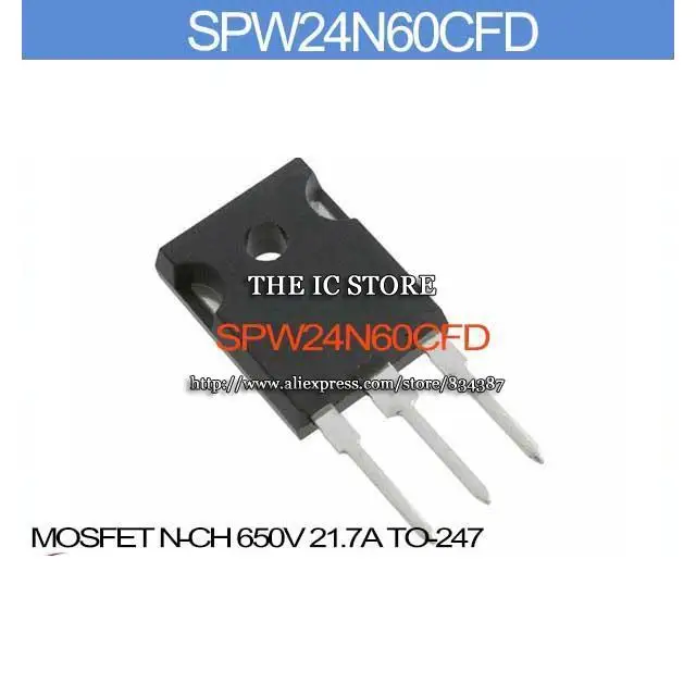 SPW24N60CFD MOSFET N CH 650V 21.7A TO 247 SPW24N60C