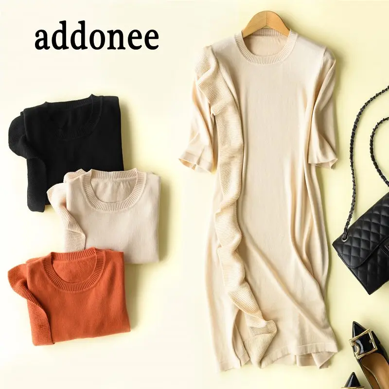 New Arrive Women O-Neck Half Cashmere Pullovers Wool Wild Long Solid color Sexy Casual Spring Autumn Style Comfortable Coat | Женская