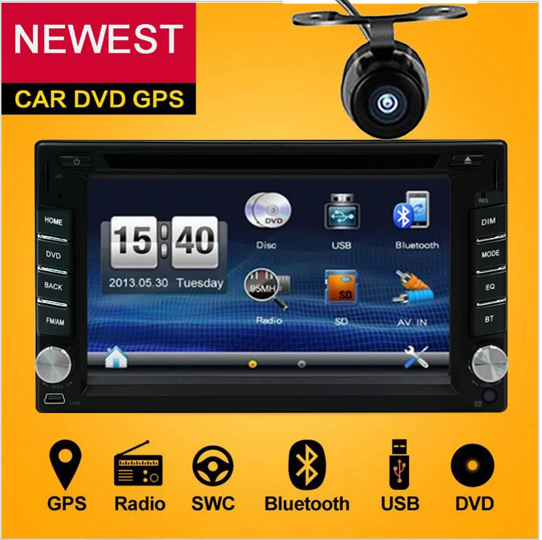 Double din Car autoradio GPS map Navigation 2din Car DVD Player with