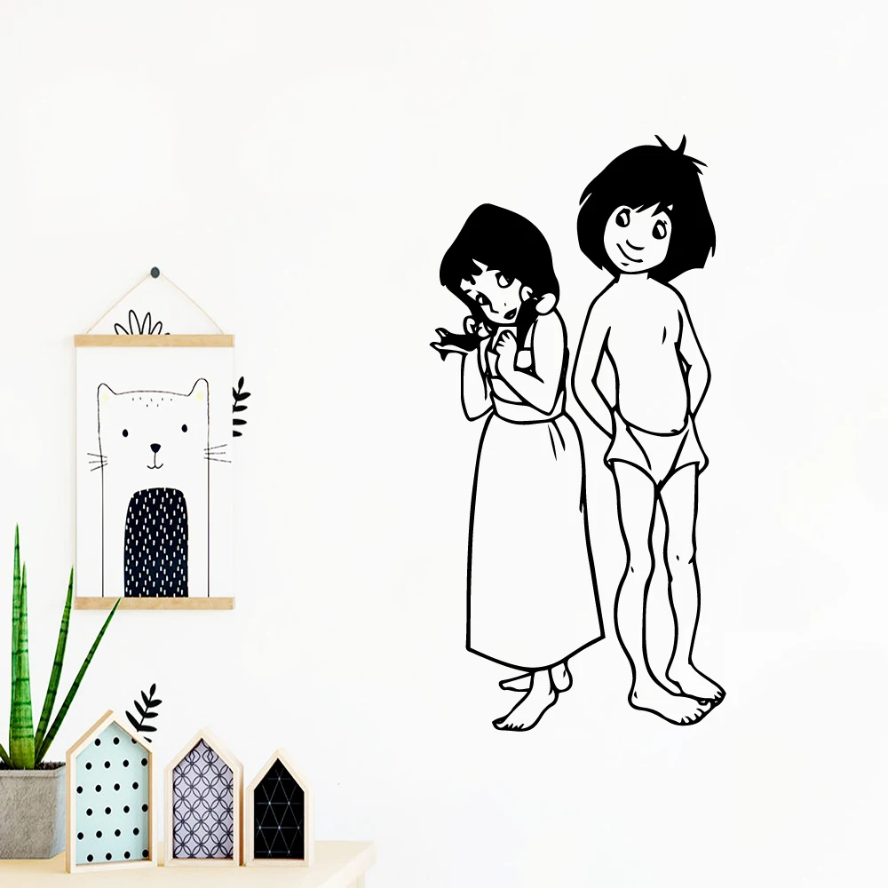

Creative boy and shy girl Waterproof Wall Stickers Home Decor For Living Room Kids Room Sticker Mural