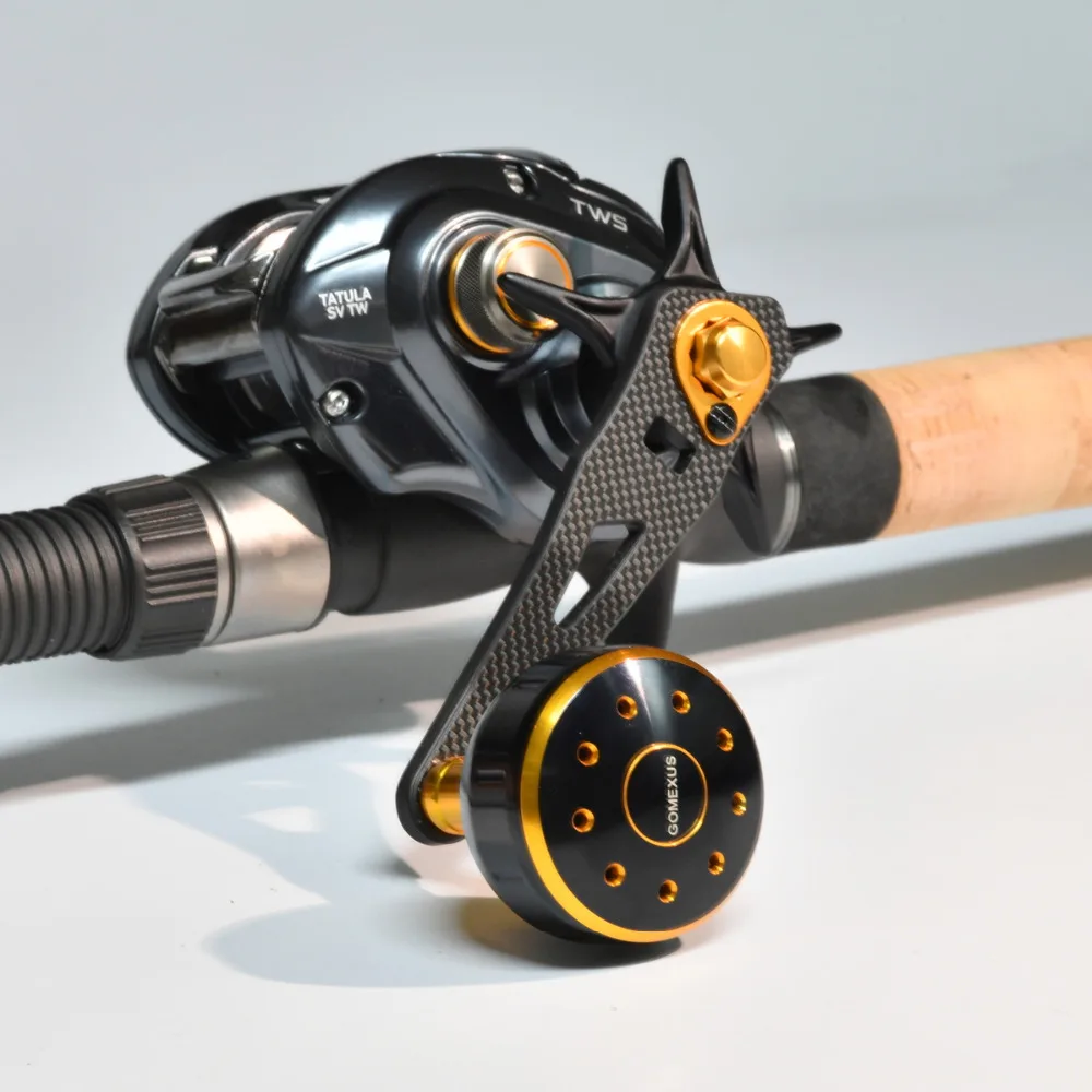 Gomexus Power Handle Carbon For Shimano Daiwa Abu Garcia Baitcasting Reel Round Reel 75mm Direct, As Description