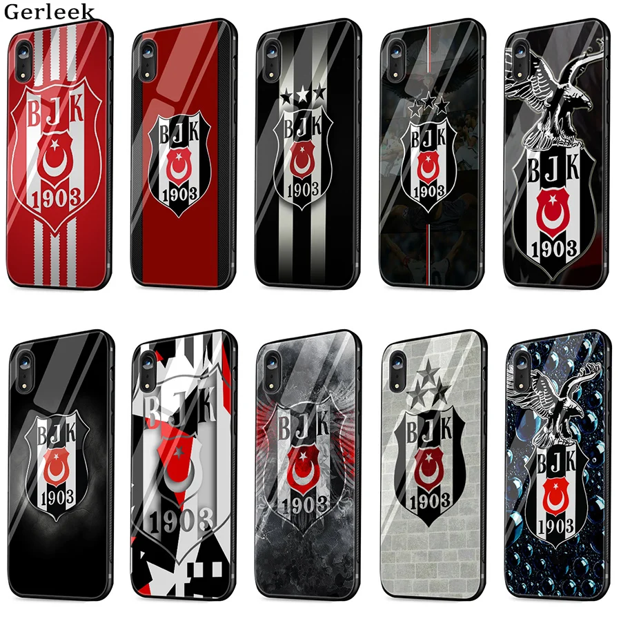

Luxury TPU Glass Case Cover for iPhone 7 8 6 6s Plus X XS XR Max besiktas BJK