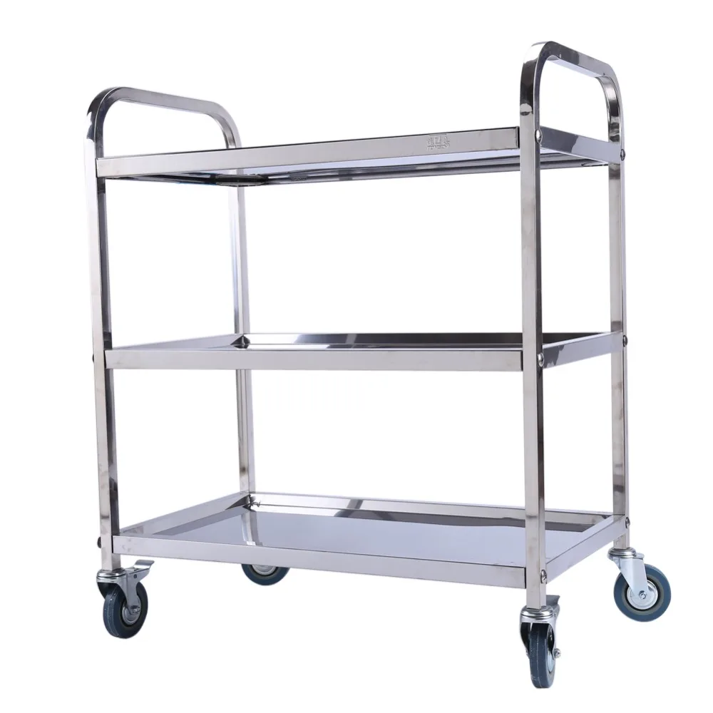 Movable Stainless Steel Storage Rack Shelf with Wheels Kitchen Stainless Steel Shelving On Wheels