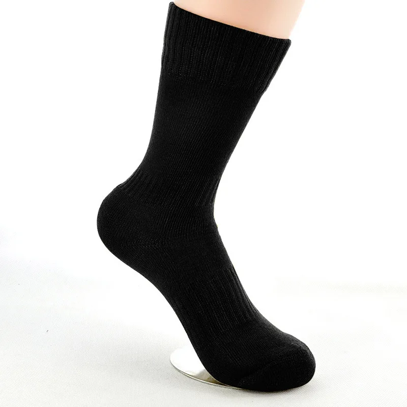 Компрессионные носки для мужчин большого размера, теплые зимние носки Coolmax, военные ArmyGreen камуфляжные дышащие хлопковые мужские носки - Цвет: Черный