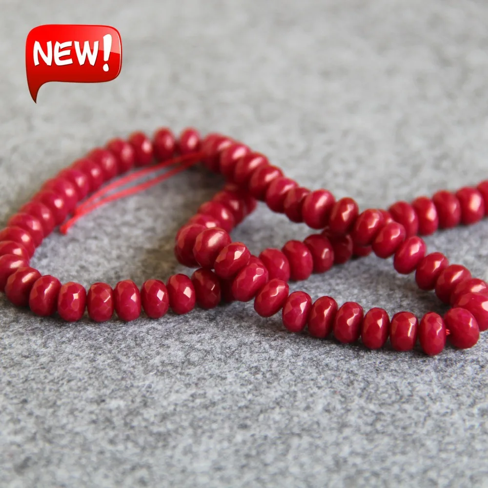 Accessory Crafts 6X8mm Faceted Dark Red Chalcedony Semi Finished Stones Abacus Shape DIY 15inch Jewelry Making Design Wholesale | Украшения