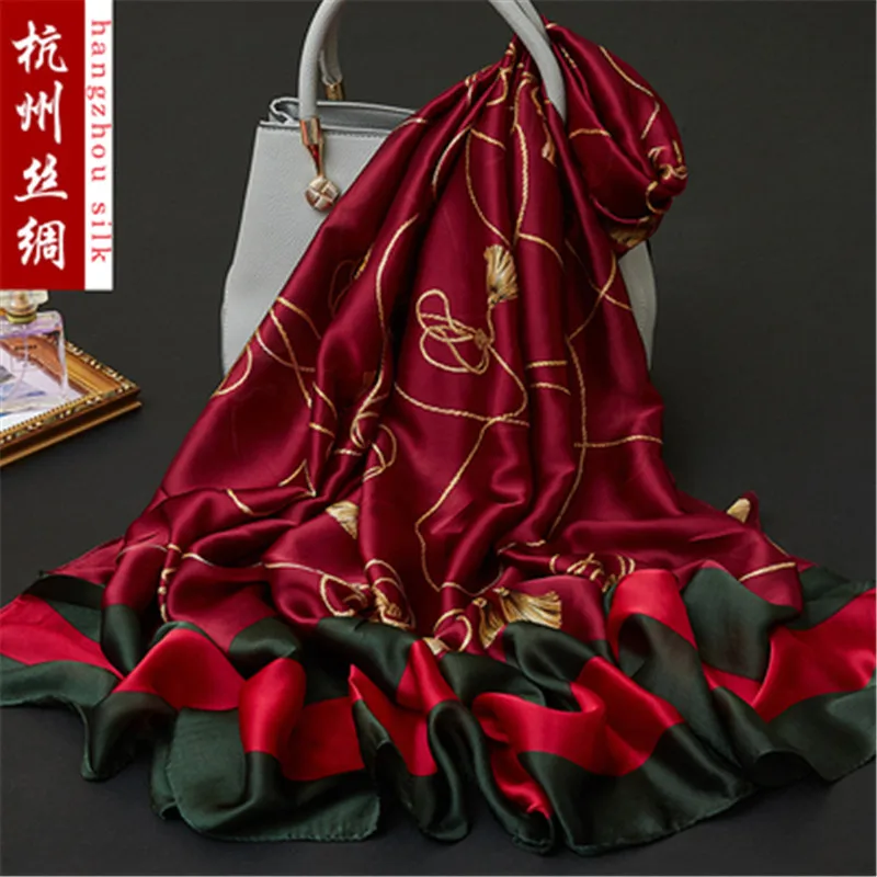 180x90 см Птица Цветок печатных шелк шифон Ткань натуральный шелк ткань материал пришить женское платье шарф HG23