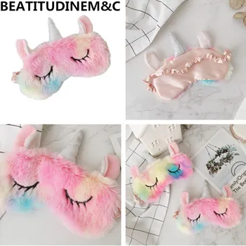 

Cute Rainbow Color Long Eyelashes Unicorn Plush Goggles Girl Gift Travel Eyewear Plush Toy Decoration