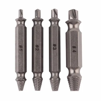

4pc Screw Extractor Drill Guide Set Removal Broken Screw Bolts Fastner Easy Out Wood Bolt Stud Remover Outdoor Tool Well Sell