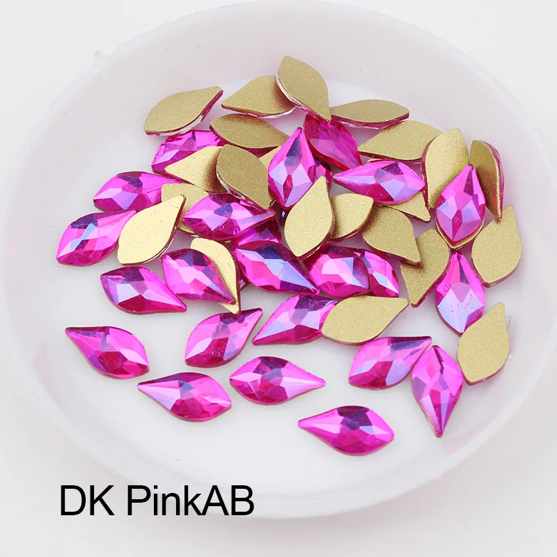 30 шт./партия, 3D дизайн ногтей, стразы, Сияющие, смешанные цвета, стекло в форме груши, камень, ожерелье с каплевидными кристаллами украшение для ногтей, инструмент, аксессуар для ногтей - Цвет: DK Pink AB