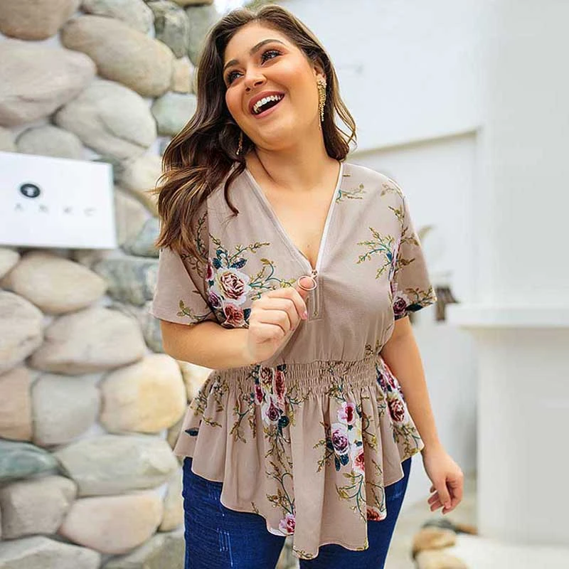 Boho plus size shirts Clearance