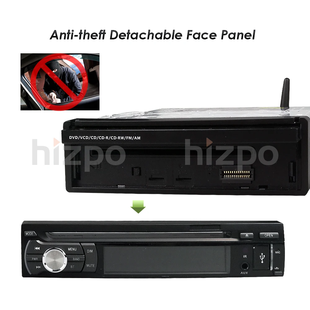 Best Universal 7 inch 1080P Single Din Retractable Android 9.0 Car DVD Player Digital touch screen Car Media Player 1GB+16GB USB RDS 2 Best Universal 7 inch 1080P Single Din Retractable Android 9.0 Car DVD Player Digital touch screen Car Media Player 1GB+16GB USB RDS 2