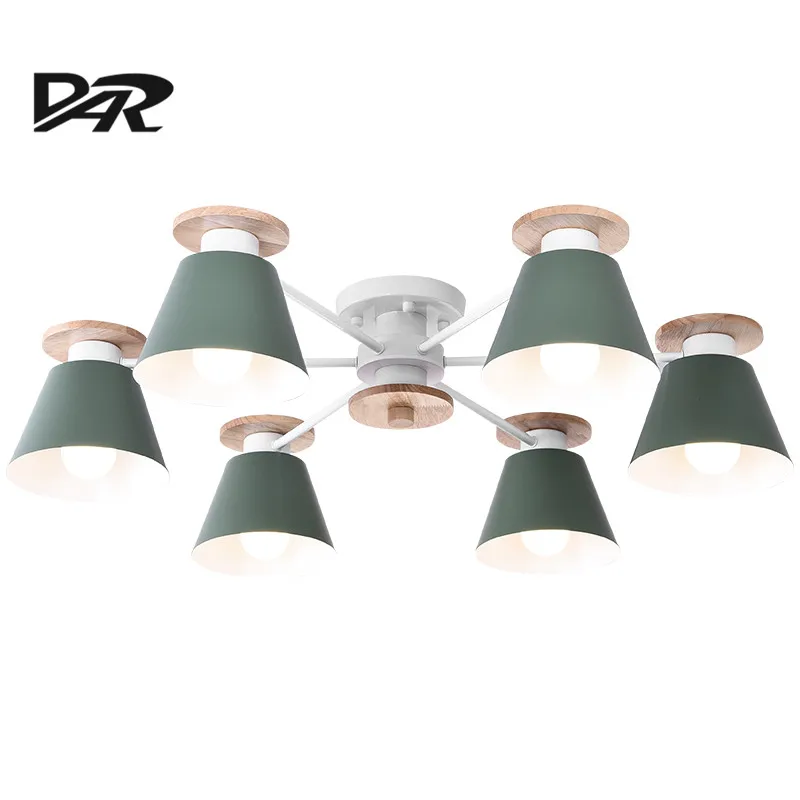 

DAR Macaron Modern Led Chandelier Ceiling Lamp Fixture Homing Lighting E27 Light Lustre Moderno Chandeliers For Living Room