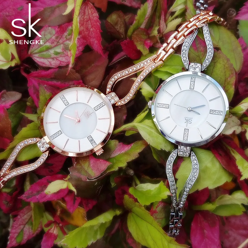 

Shengke fashion women watch with diamond gold watch ladies top luxury brand ladies jewelry bracelet watch relogio feminino 2018