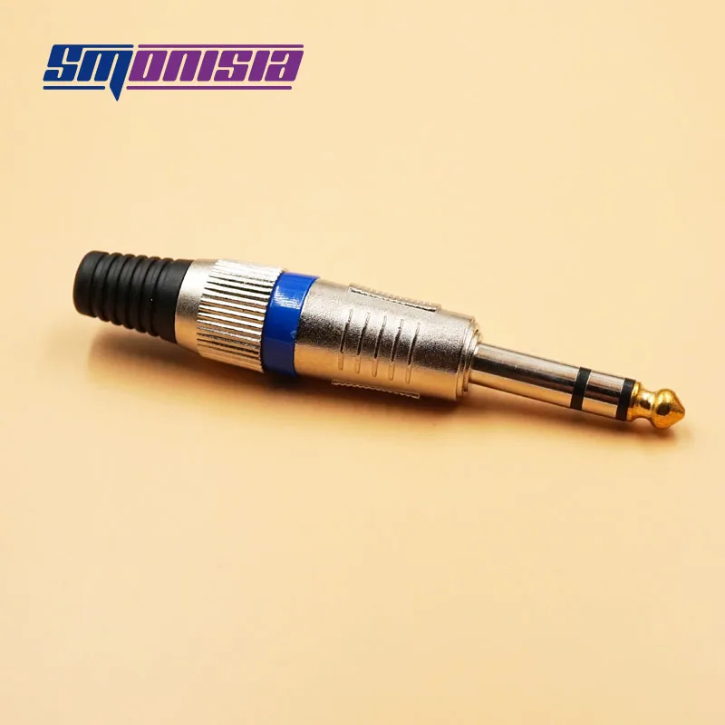 Smonisia 100pcs Right Angle 6.35 Stereo Three Pole Core Jack Connector