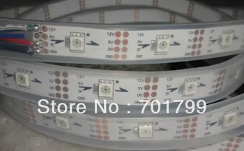 

5m DC12V INK1003 led pixel strip,IP68,30pcs1002led(5050 RGB with built -in INK1003 IC)/M 30pixels;white PCB, in silicon tube