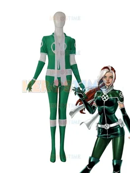 

Green X-men Rogue Custom Costume Halloween Cosplay spandex X-Men Superhero Costume hot sale