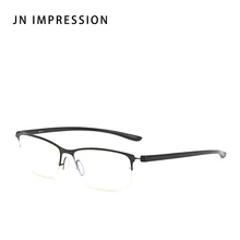 Модные высококачественные анти-blu-ray TR90 полуоправы очки для чтения, мужские и женские ультралегкие очки, компьютерные очки JNM318