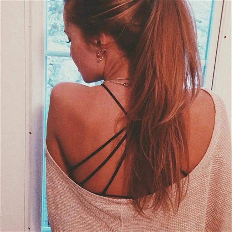 Lady Sexy Bralette Caged Back Cut Out Padded Bra Bralet Crop Top Bra Lingerie Strappy Cage Open Back Push-up Bra Bustier